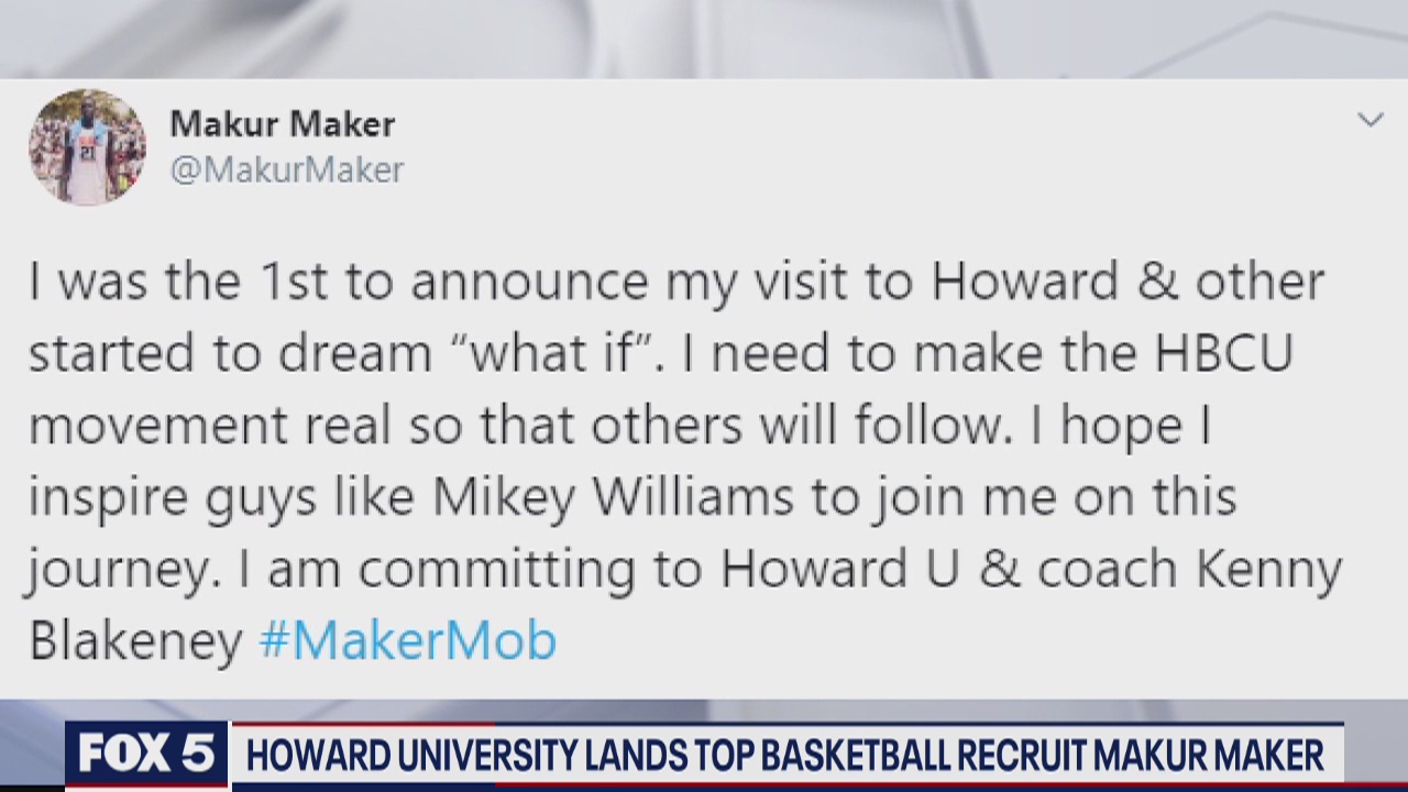 Howard University lands top basketball recruit Makur Maker