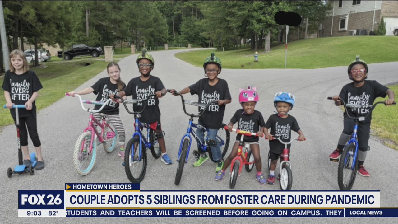 Couple adopts 5 siblings from foster care during pandemic