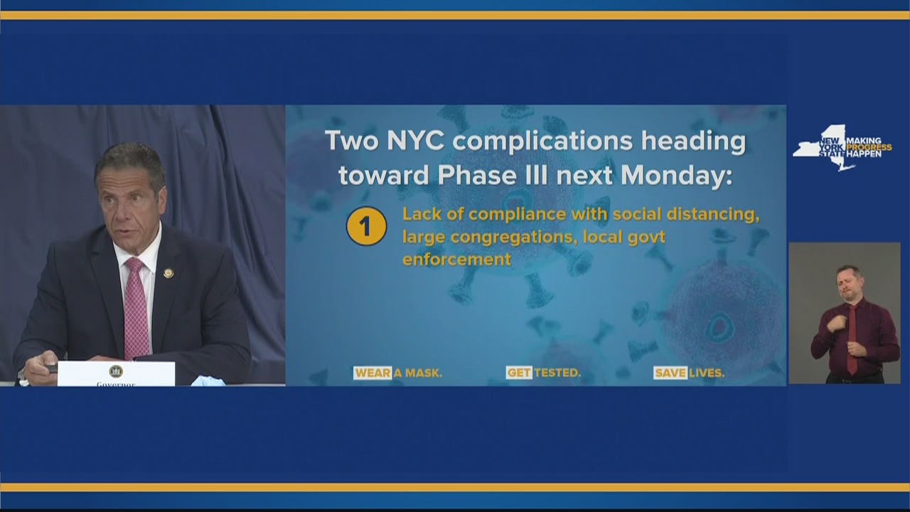 Cuomo: NYC reopening slowed down
