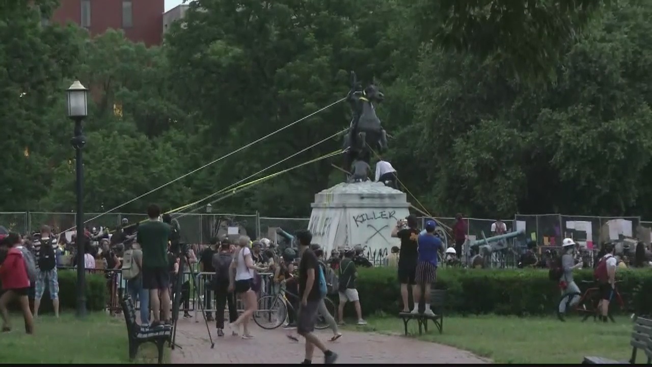 Andrew Jackson statue monument vandalism prompts federal charges