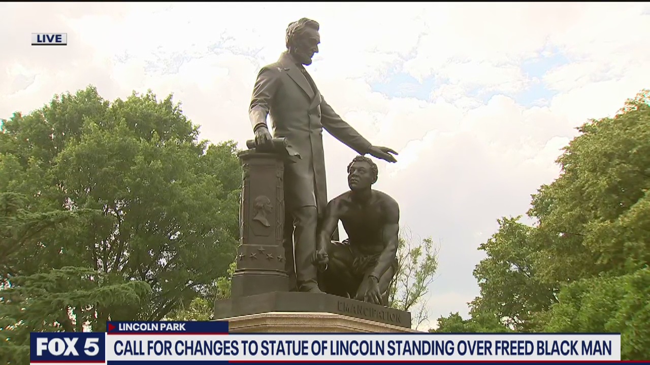 Call for changes to statue of Lincoln standing over freed black man
