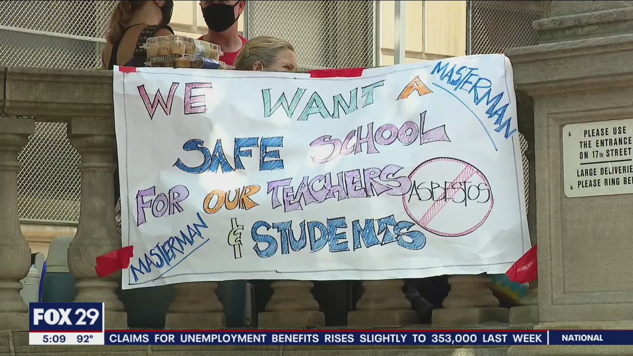Teachers at Masterman in Philadelphia protest over asbestos concerns