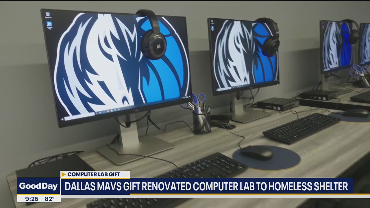 Mavs donate renovated computer lab to Arlington homeless shelter