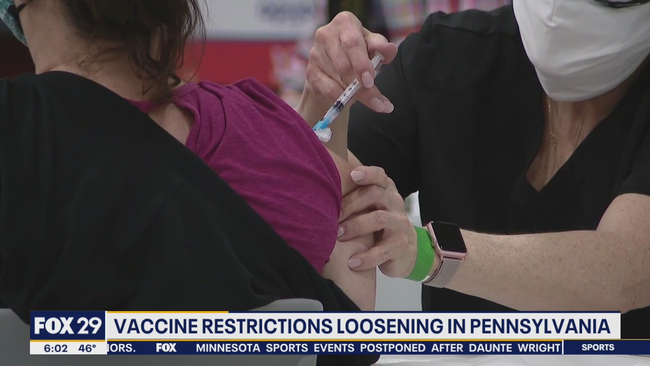 Vaccine restrictions loosening in Pennsylvania