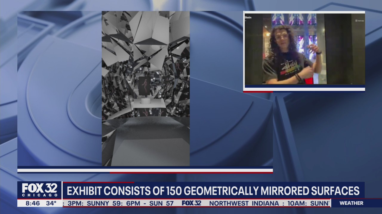 Exhibit consists of 150 geometrically mirrored surfaces