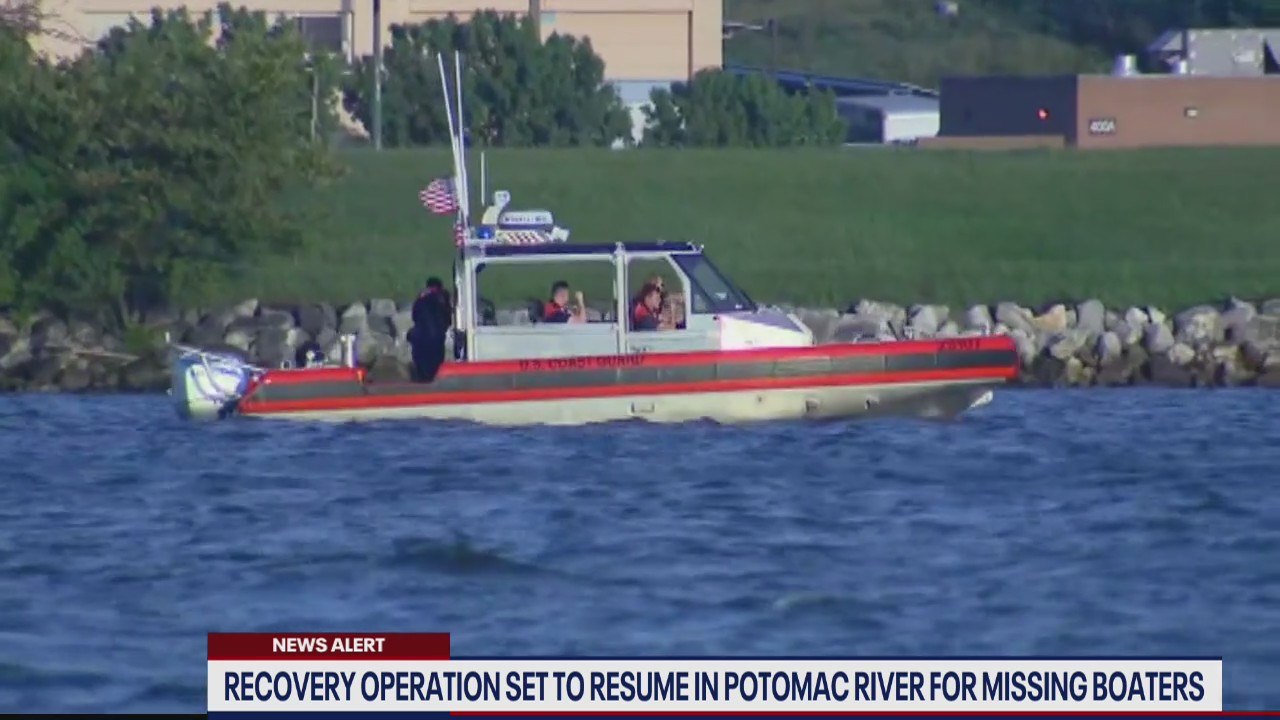 Recovery operations resume in Potomac River for missing boaters