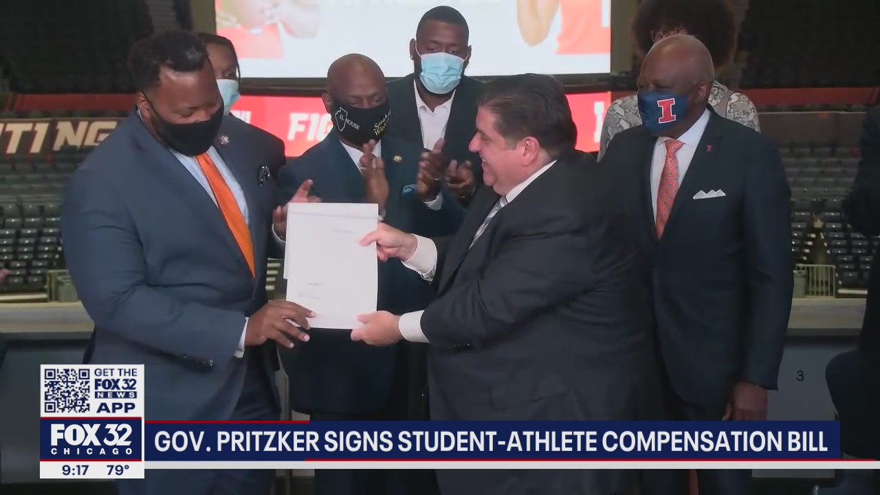 NCAA athletes can now profit, Gov. Pritzker signs student-athlete compensation bill