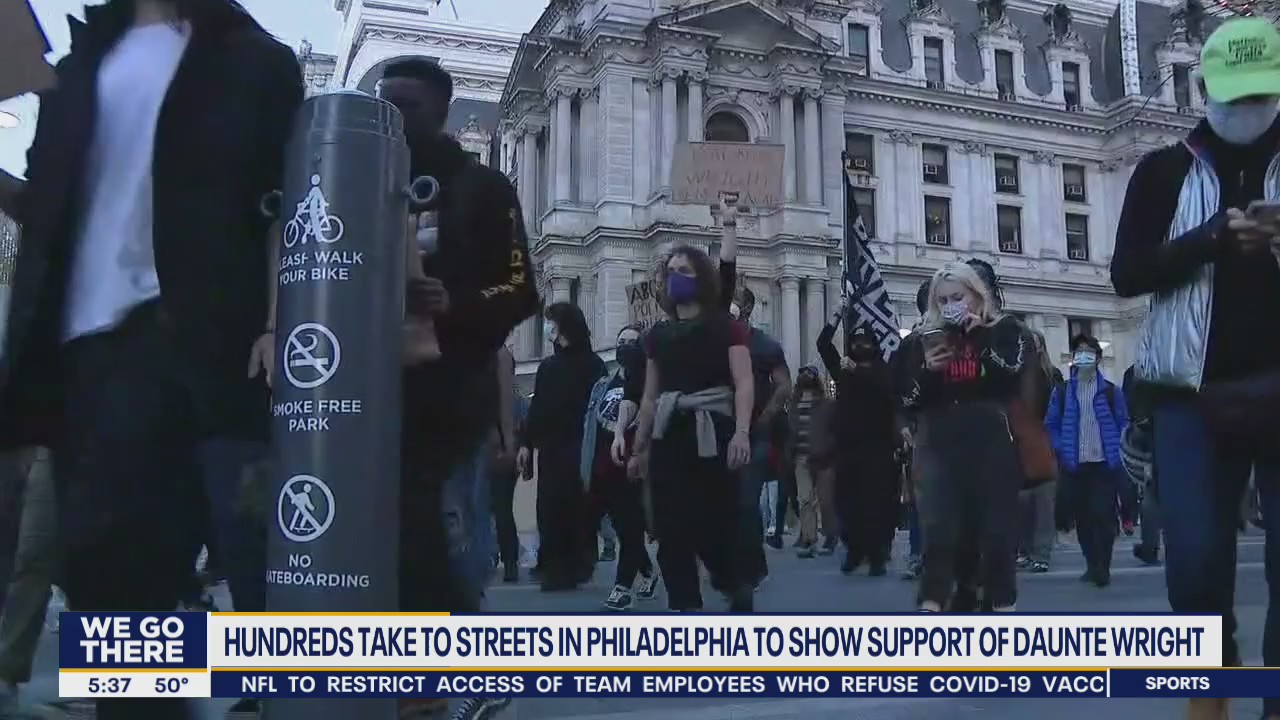 Hundreds take to street to show support of Daunte Wright in Philadelphia