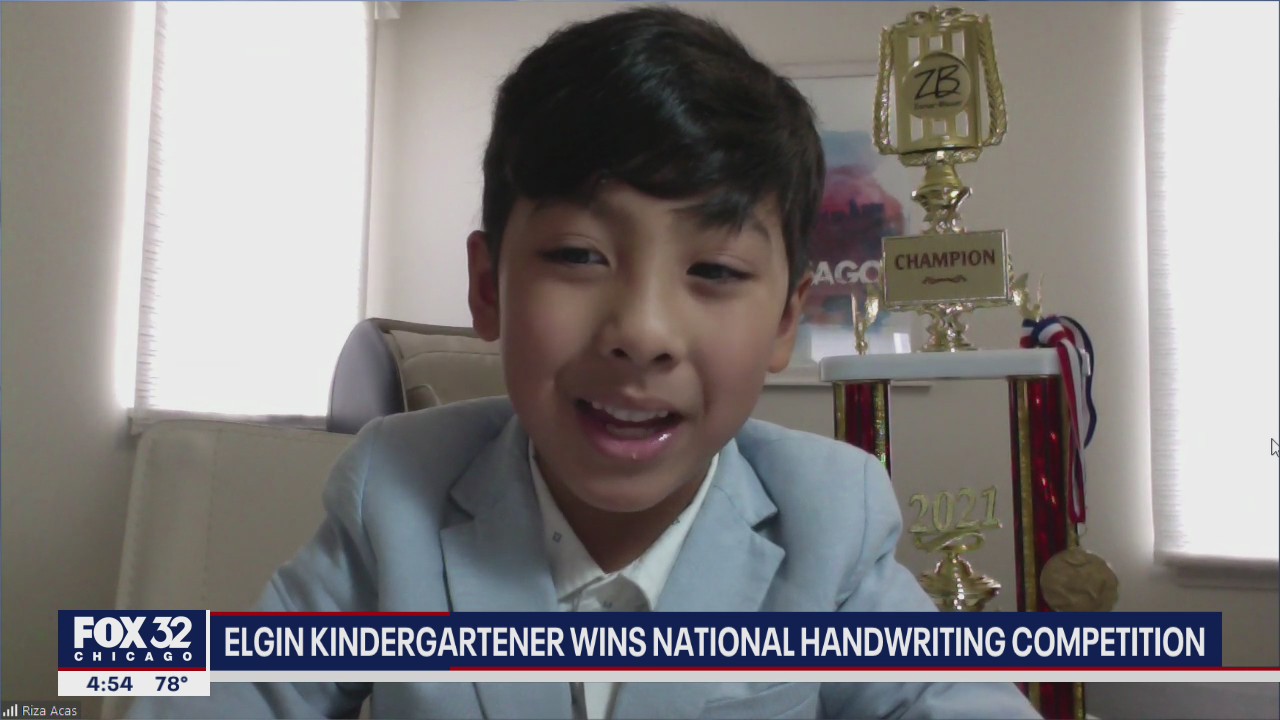Suburban six-year-old wins national handwriting competition