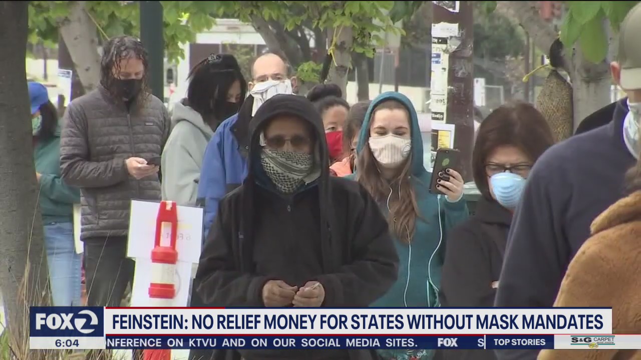 Feinstein: no relief money for state without mask mandates