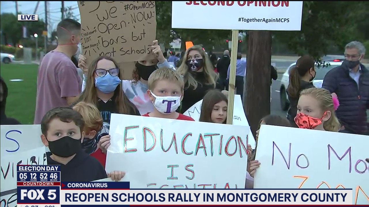 Reopen schools rally in Montgomery County