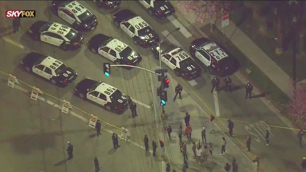 Massive protest erupts at Echo Park Lake as city plans to clear a large homeless encampment