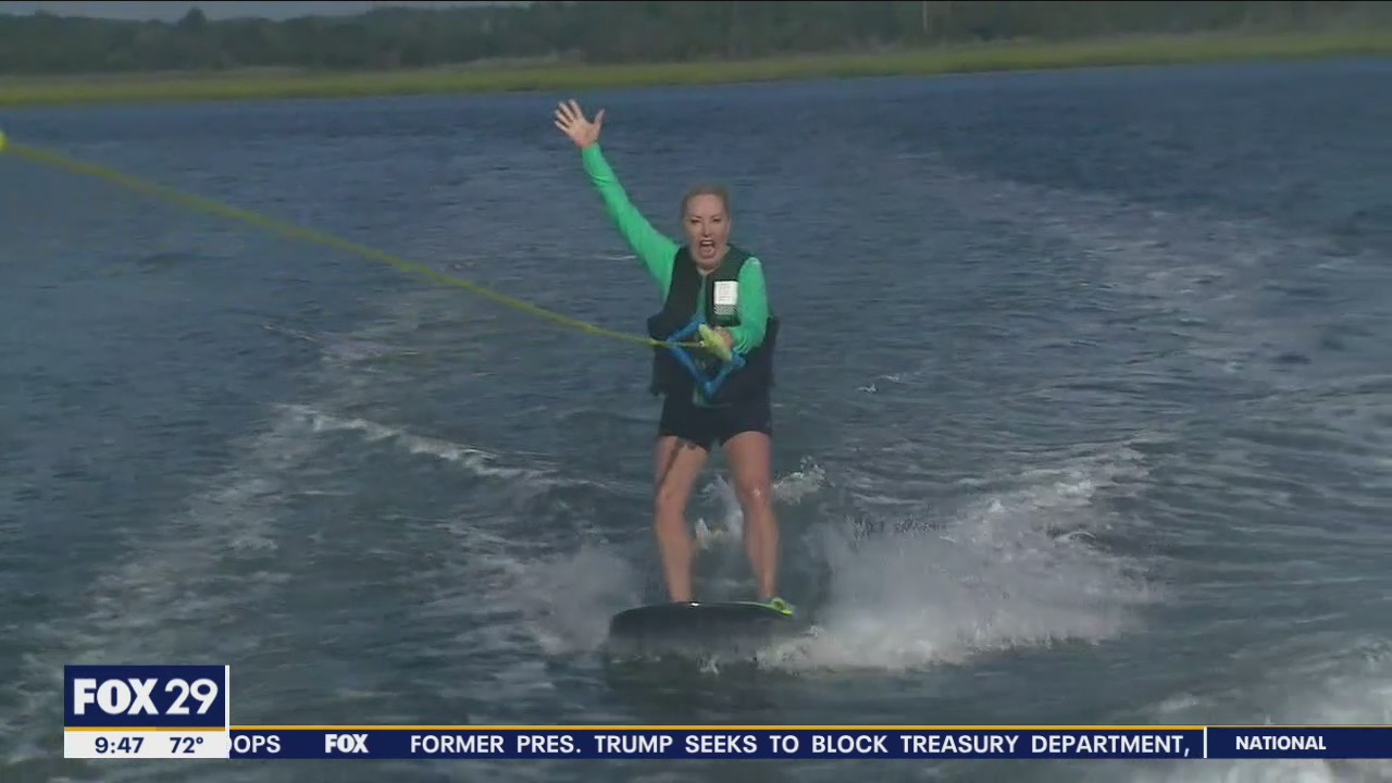 FOX 29's Jenn Frederick tries zupping and takes a ride on a Tiki Tour boat