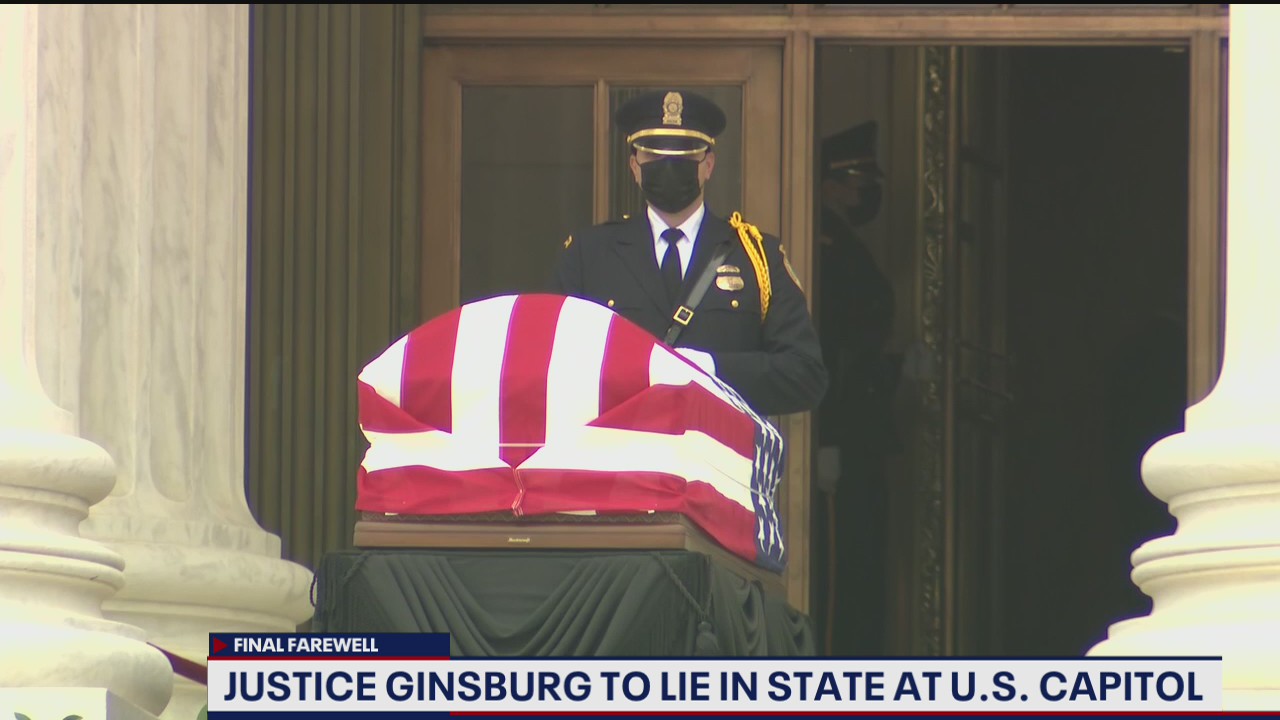 Supreme Court Justice Ruth Bader Ginsburg is first woman to lie in state at US Capitol