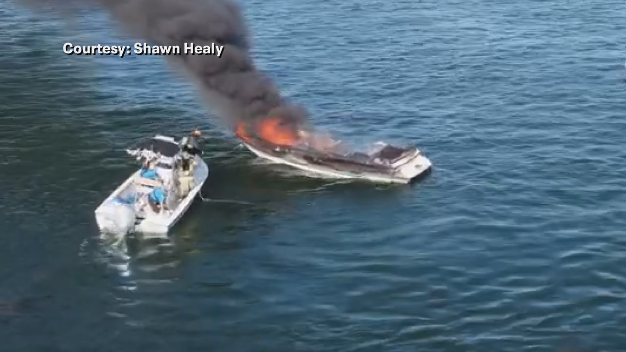 2 on board boat that caught fire on Pewaukee Lake