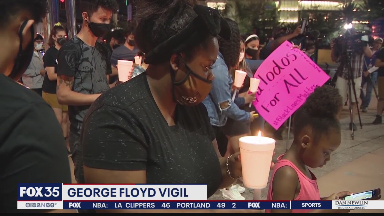 Vigil held for George Floyd in downtown Orlando