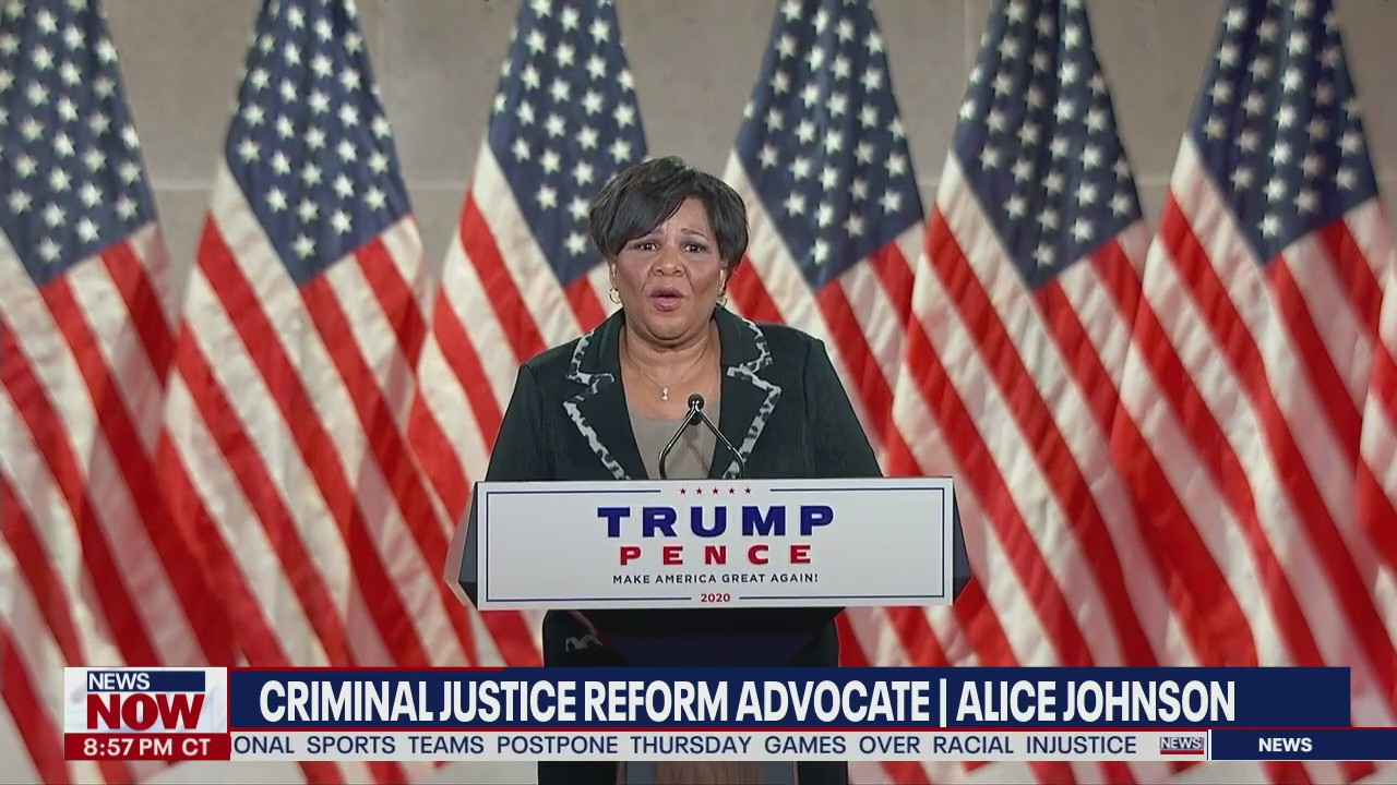 Alice Johnson gives speech at RNC on criminal justice reform