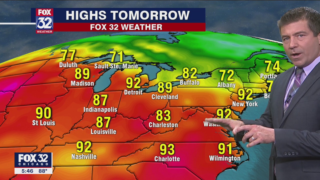 6 p.m. forecast for Chicagoland on August 25