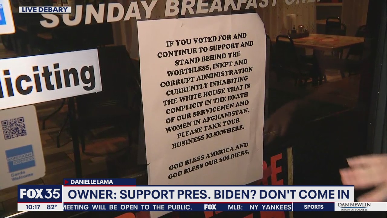 DeBary restaurant owner says she doesn't want business from Biden supporters