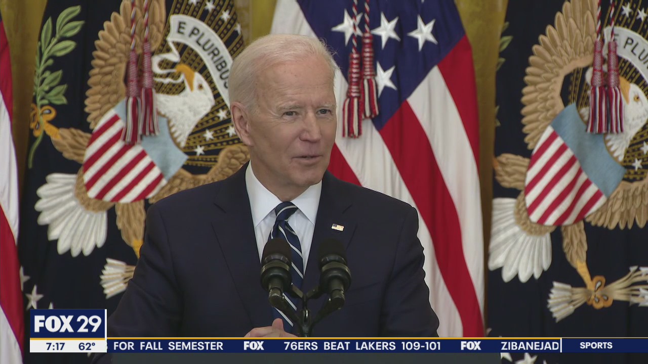 President Biden holds 1st White House Press Conference