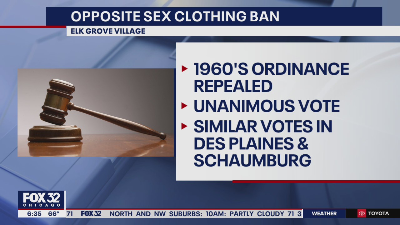 Elk Grove Village repeals ban on opposite sex clothing