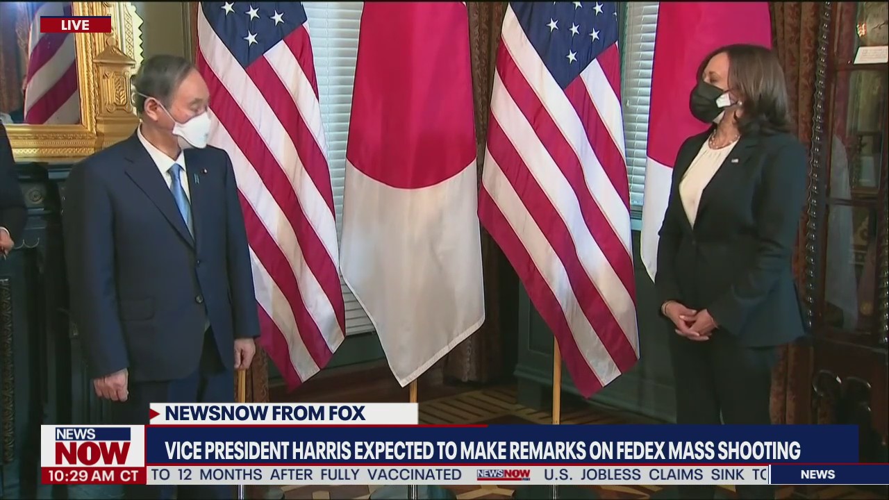 Vice President Kamala Harris delivers remarks with Japanese Prime Minister Yoshihide Suga