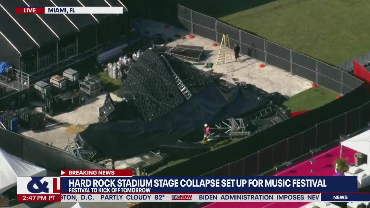 Stage collapses ahead of Rolling Loud music festival in Miami