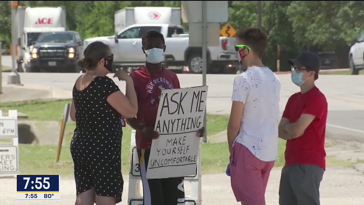 UT Dallas student holds street corner conversations on race, equality