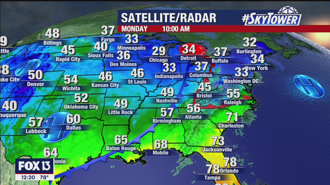 Monday afternoon forecast