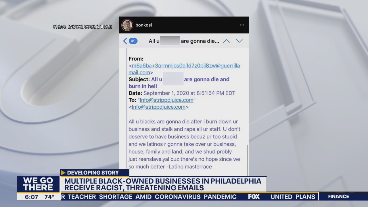 Philadelphia business owners say they received racist emails