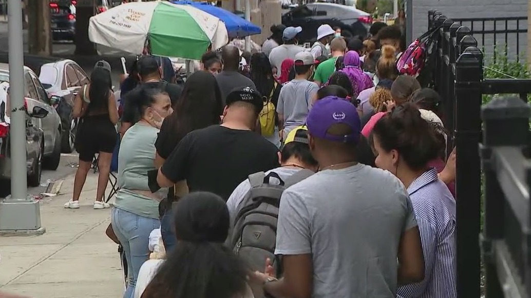 Long lines for school uniforms