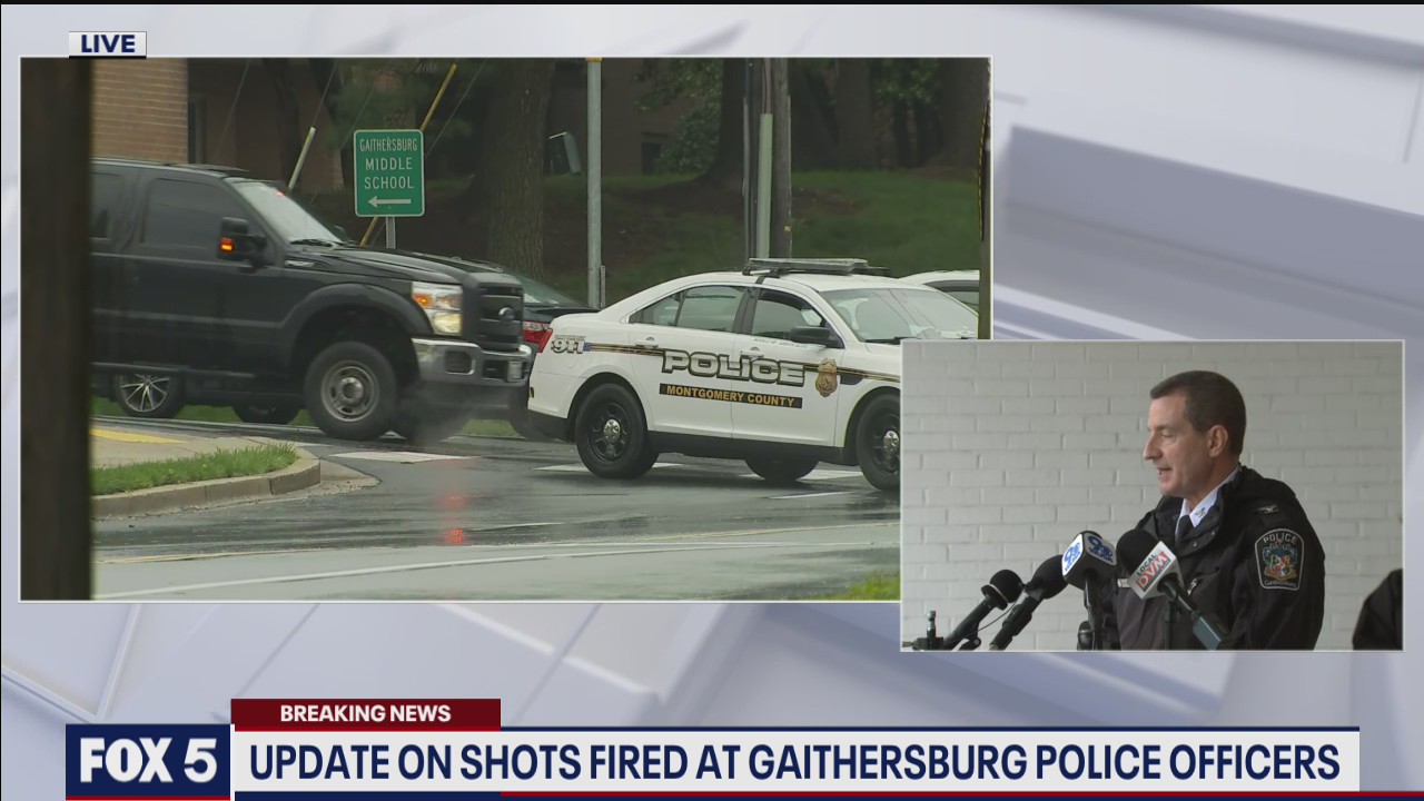 Gaithersburg police provide update on search for gunman who fired at officers