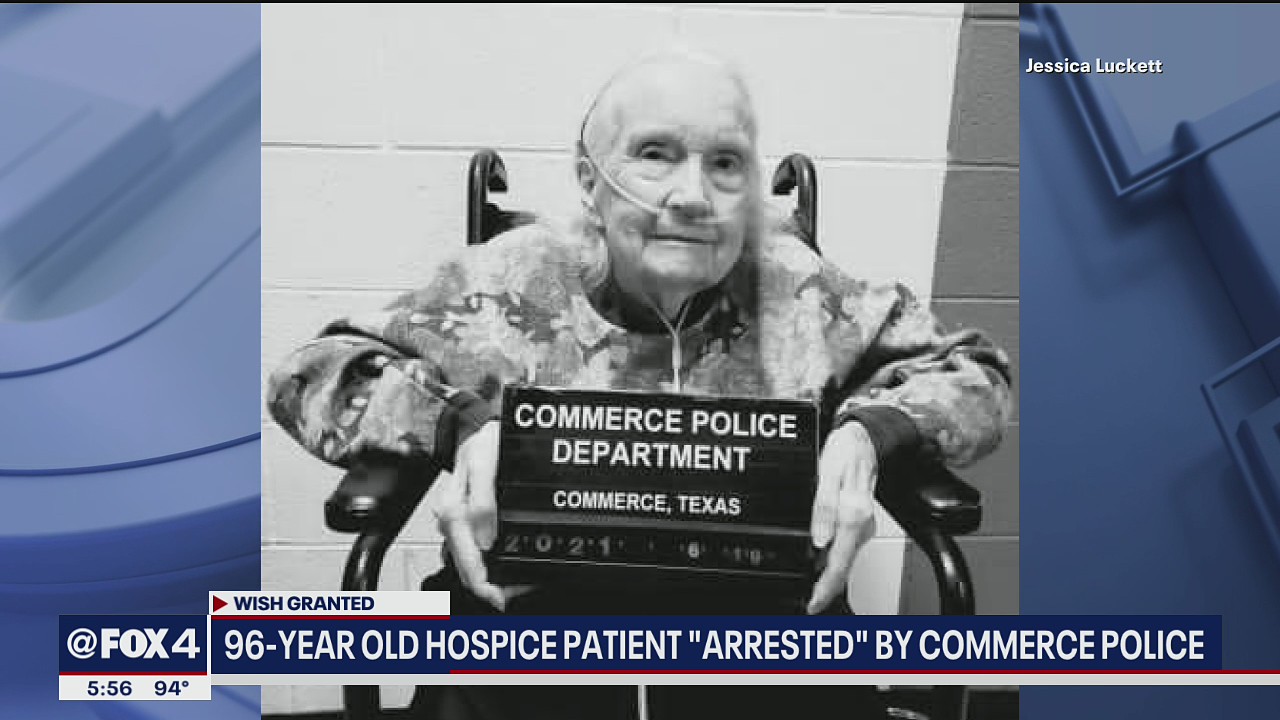 Police help check off 96-year-old North Texas hospice patient’s bucket list wish of being arrested