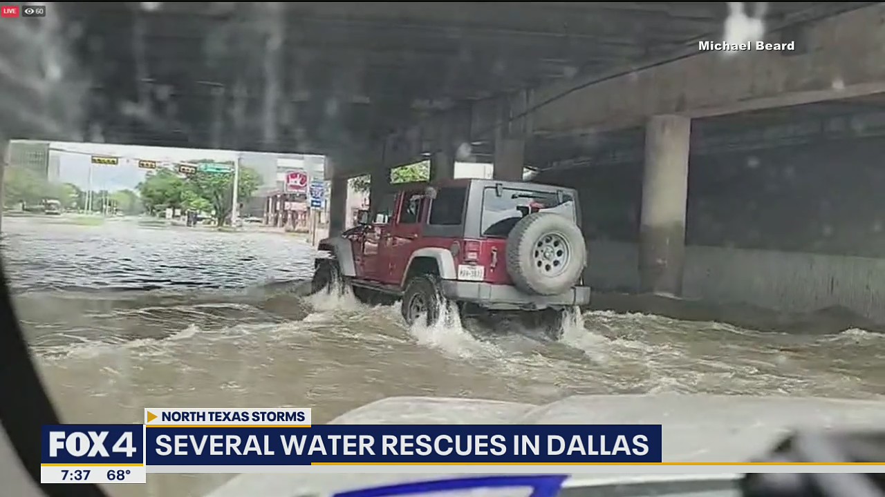Flooding prompts water rescues in northwest Dallas