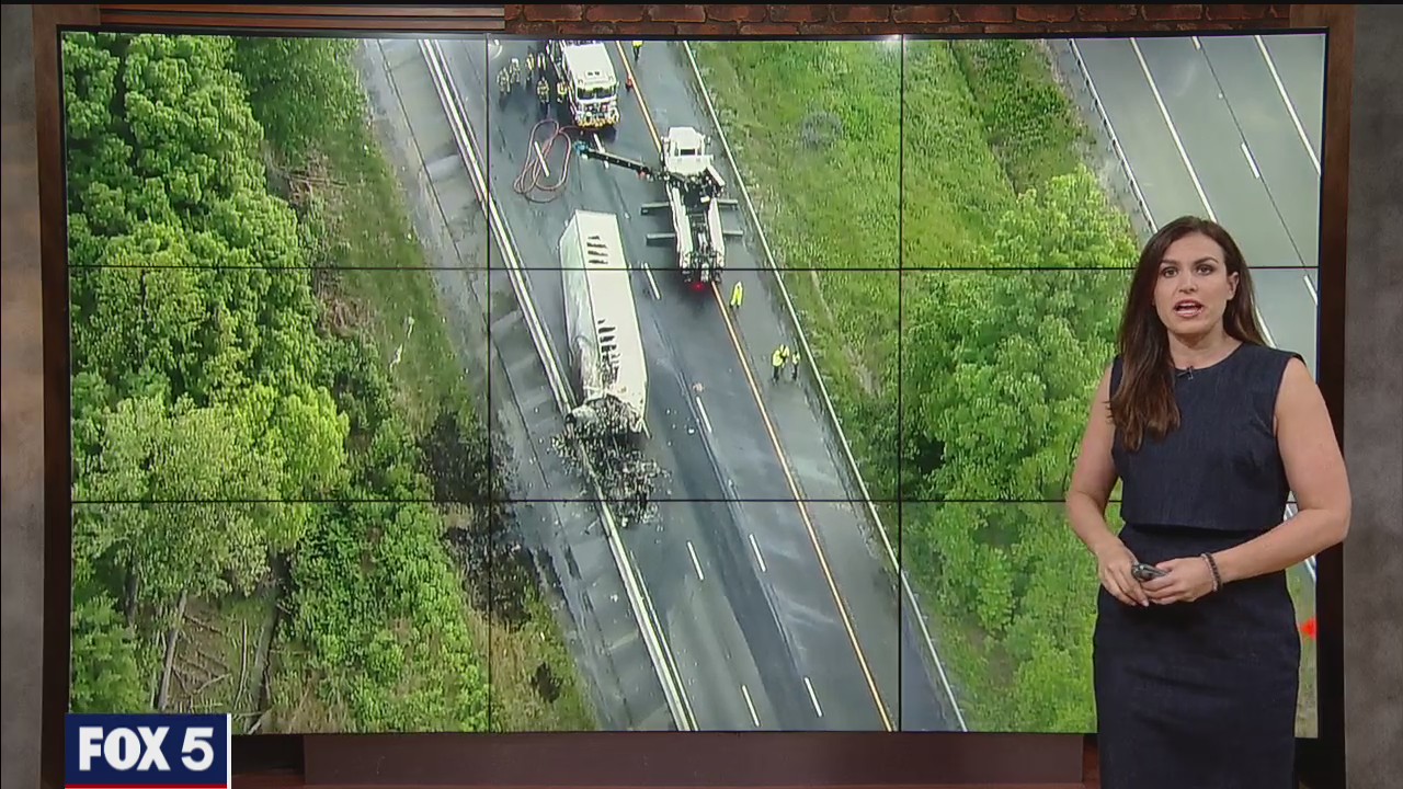 Stafford County tractor trailer fire caused Monday morning delays