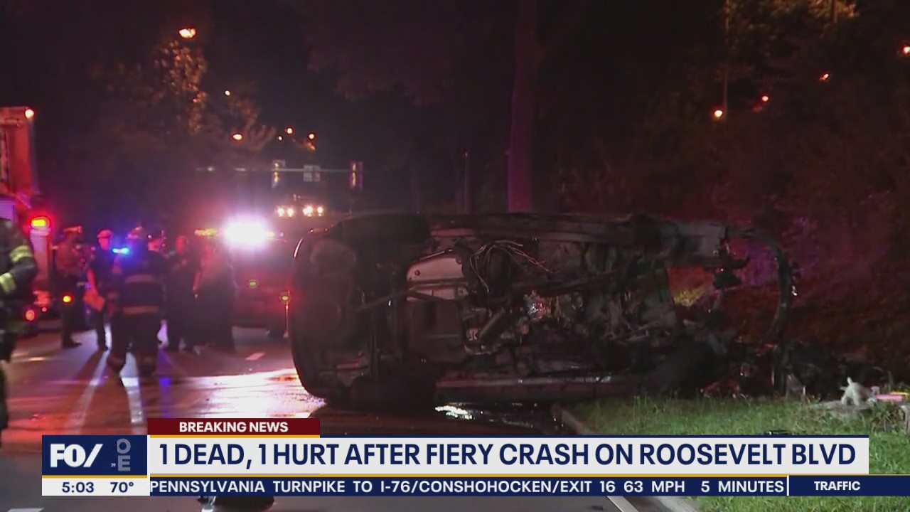 Police: 1 dead, 1 hurt following fiery crash in Feltonville