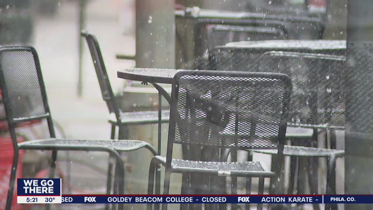 Snow falls in Montgomery County as restaurants continue to endure in the pandemic and weather