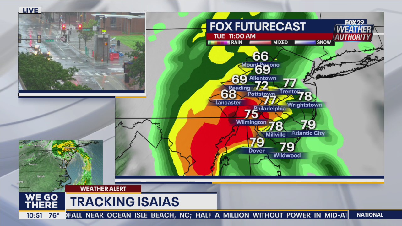 Tracking Isaias: Tropical storm continues north as it brings rain, swirling wind to area