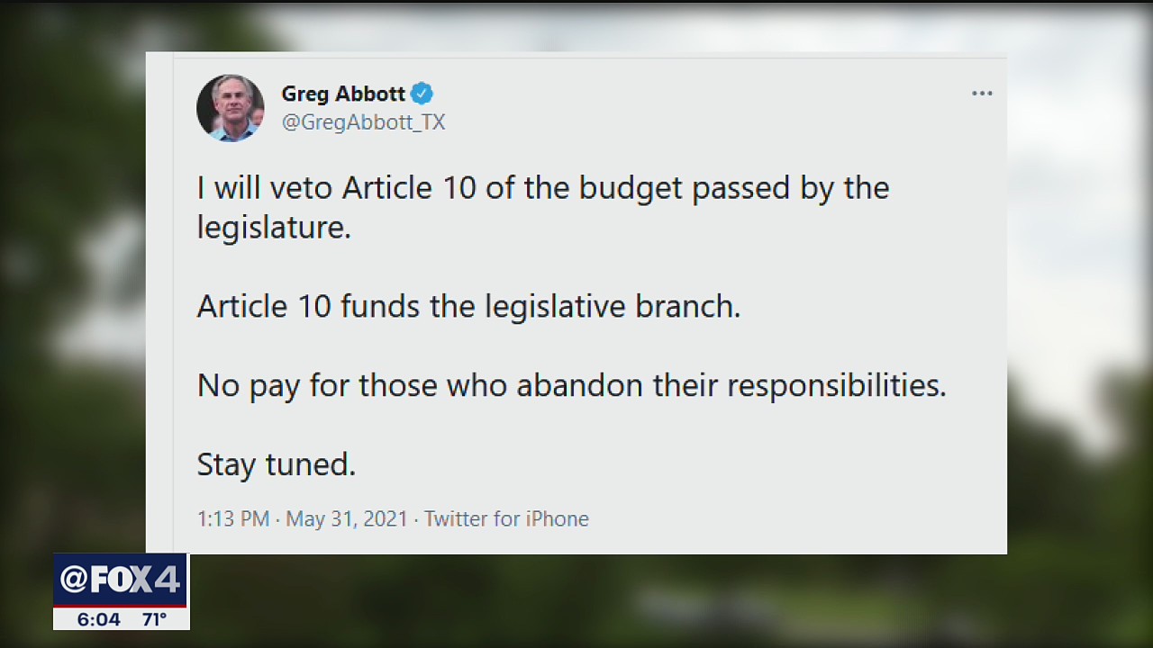 Gov. Abbott threatens to defund Texas Legislature after Dems stage walkout