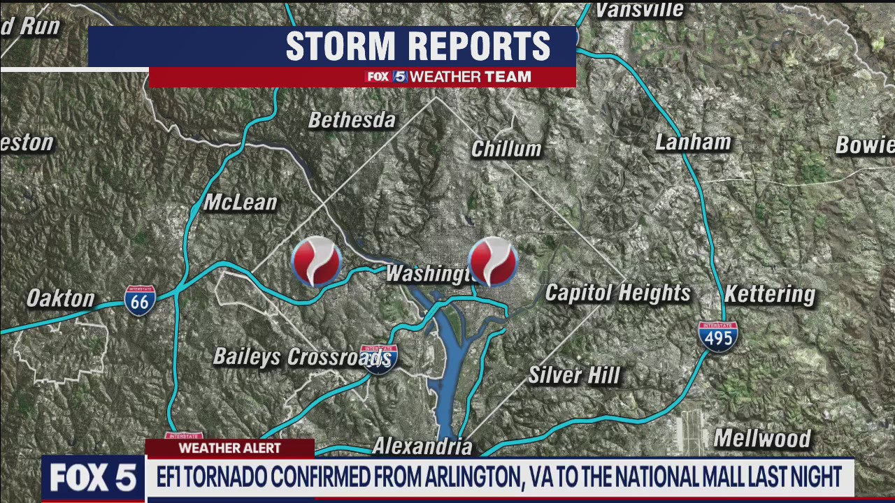 Tornado confirmed in metro DC area