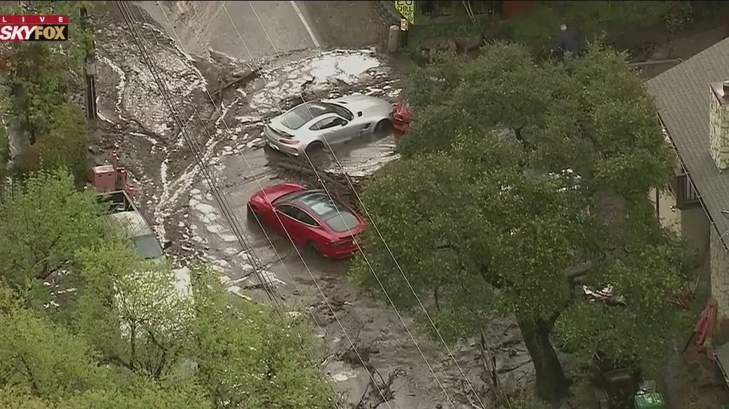 Mudslide in Silverado Canyon area of Orange County