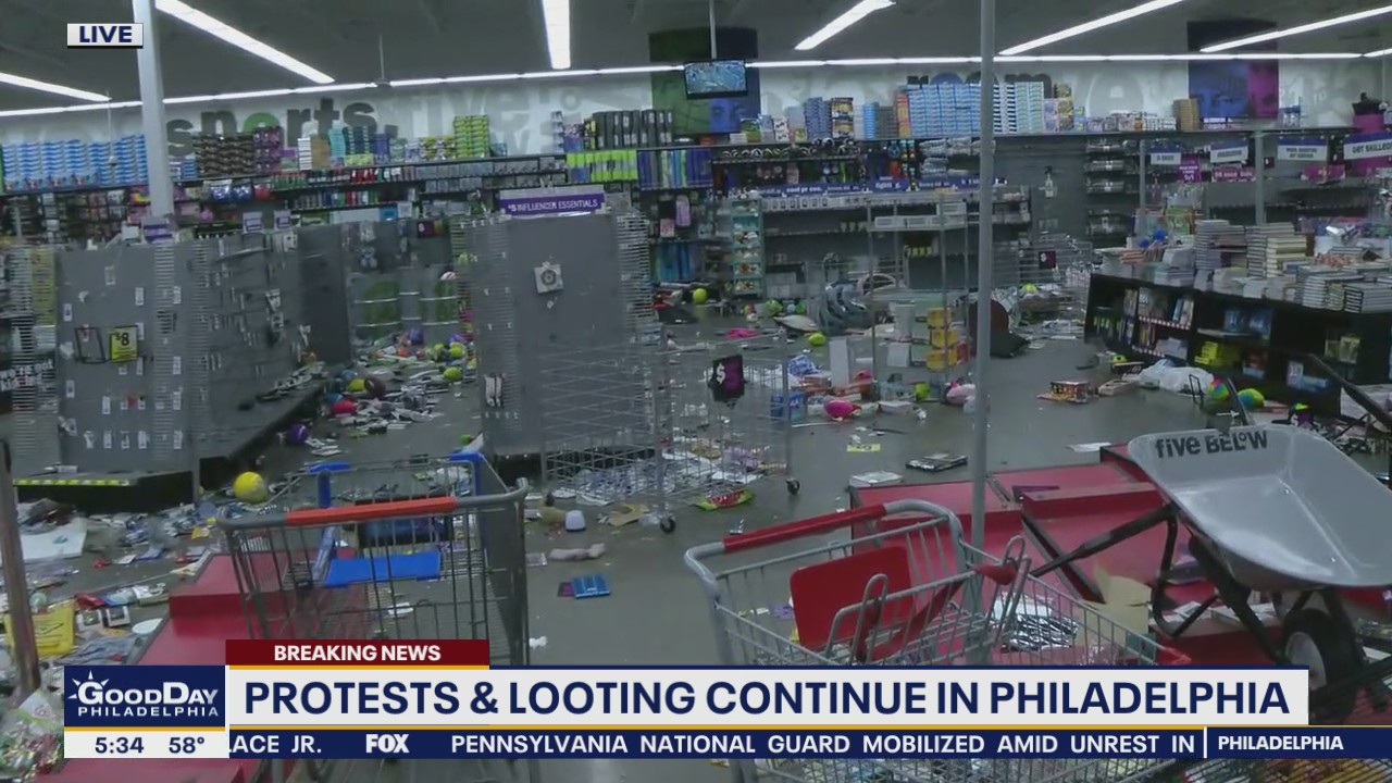 Second night of looting in Philadelphia as unrest continues