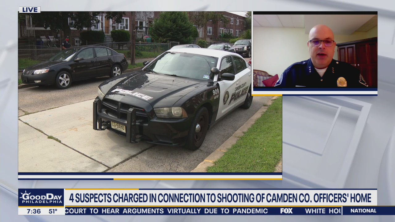 4 men facing attempted murder charges after being accused of shooting home of two Camden County police officers