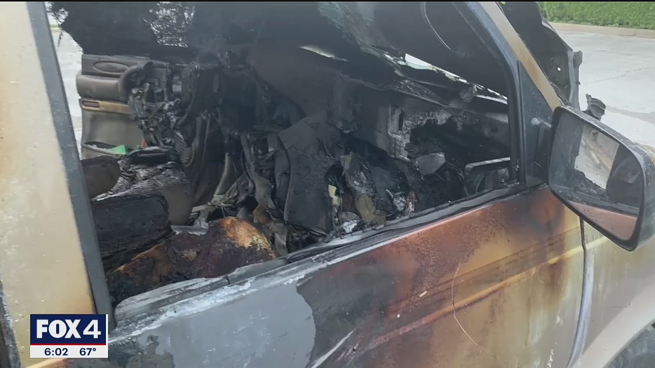 Police searching for those who set fire to North Texas little league team's van, stole equipment inside