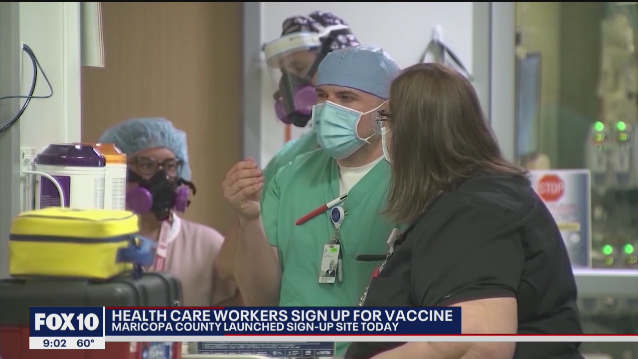 Health care workers in Maricopa County signing up for COVID-19 vaccine