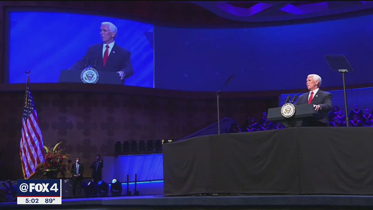 Mike Pence visits Dallas to get update on COVID-19 response and speak at First Baptist Dallas