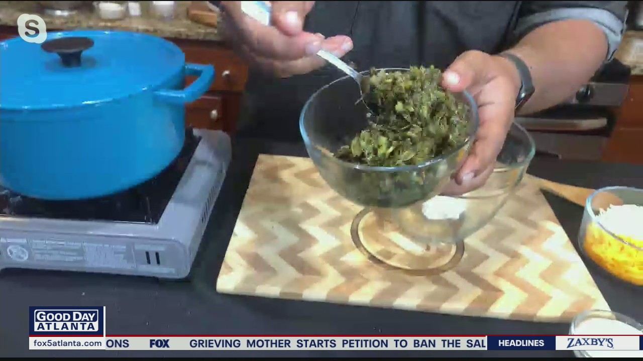 Making collard greens with Chef Jernard Wells