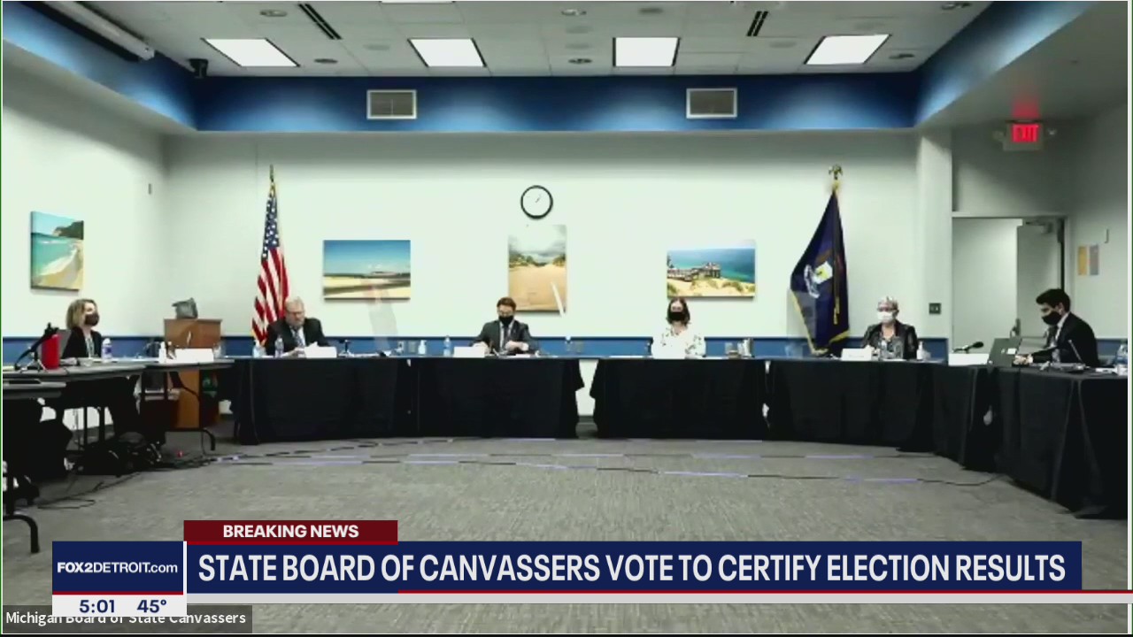 Michigan's State Board of Canvassers votes to certify election