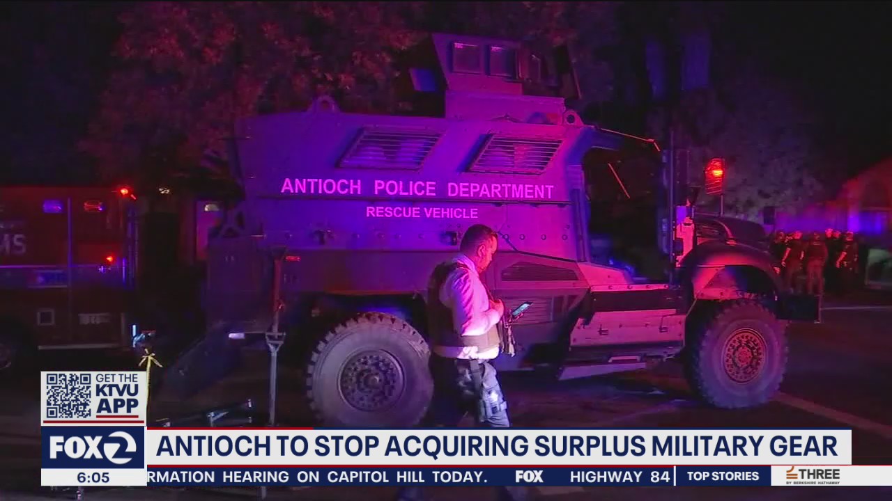Antioch to stop acquiring surplus military gear