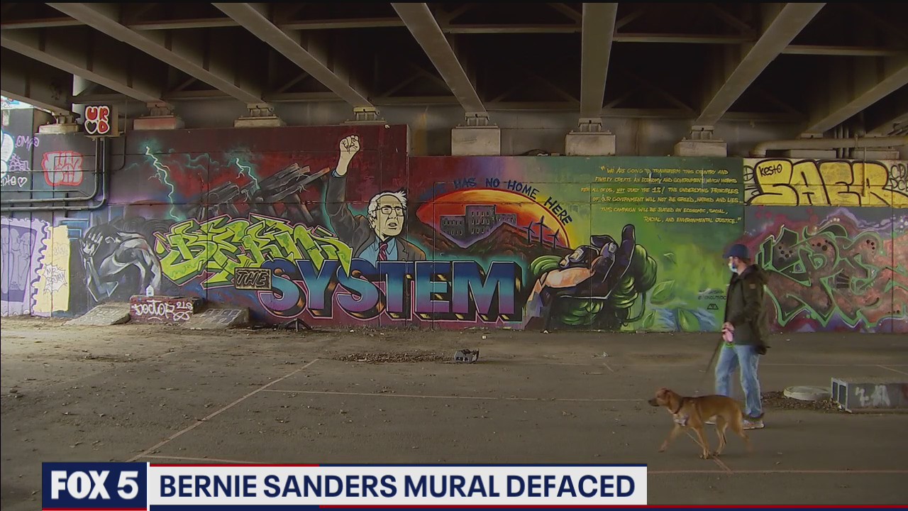 DC police investigating defaced Bernie Sanders mural as a potential hate crime